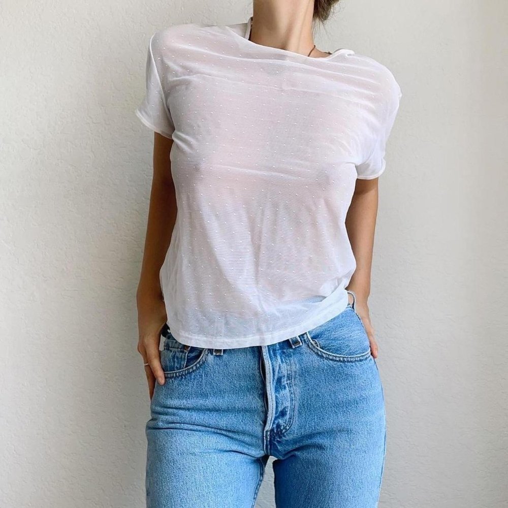 Vintage sheer Ralph Lauren Top